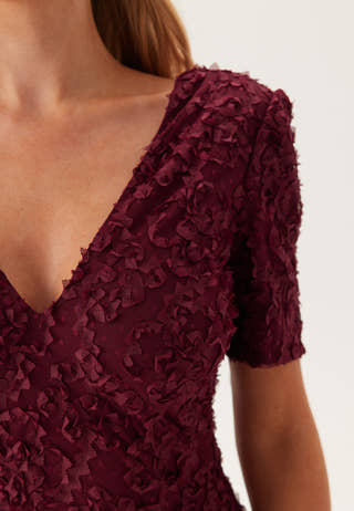 Short Sleeve 3D Floral Gown