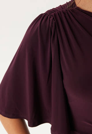 Soft Ruched One Shoulder Midi Dress