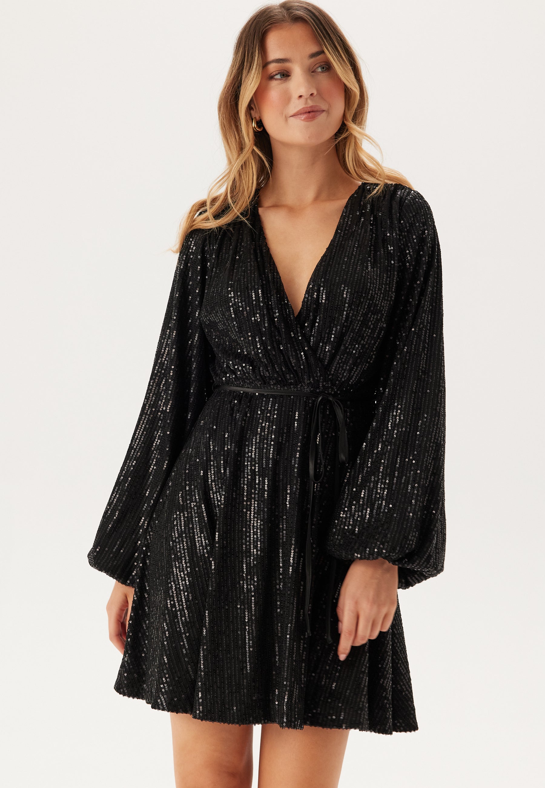 black sequin balloon sleeve dress Buy Yumi Black Hanging Sequin Tunic With Balloon Sleeves from Next USA