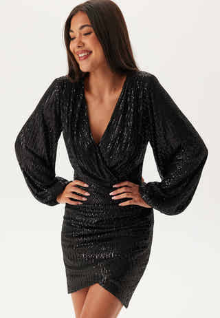 Sequin Wrap Dress