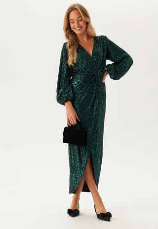 Sequin Wrap Gown