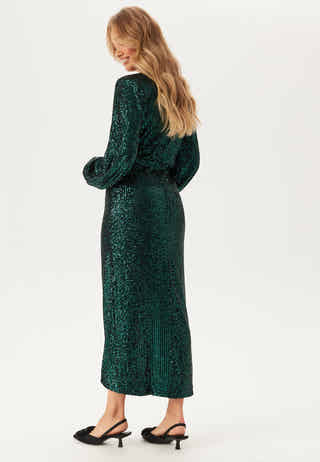 Sequin Wrap Gown