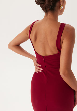 Square Neck Slit Maxi Dress