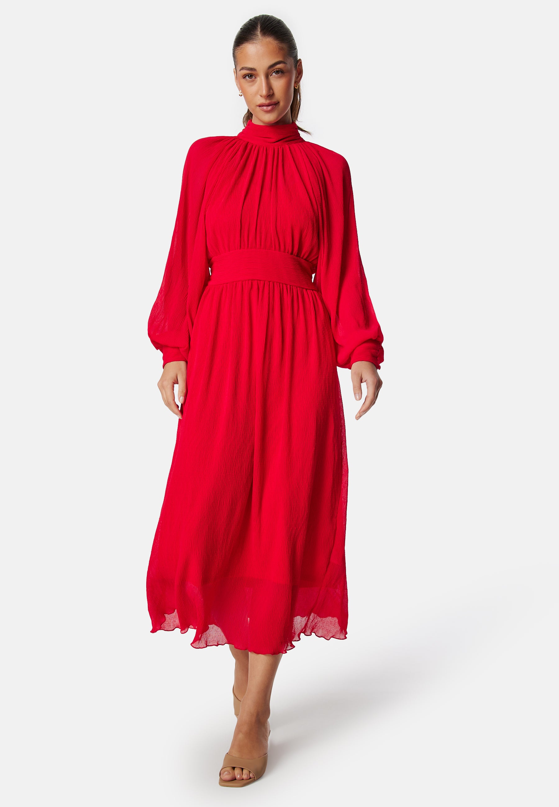 Bubbleroom occasion Structured Bow Midi Dress Christmas dresses Red Bubbleroom occasion Structured Bow Midi Dress Christmas dresses Red