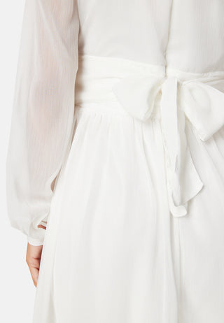 Tie Back L/S Chiffon Dress
