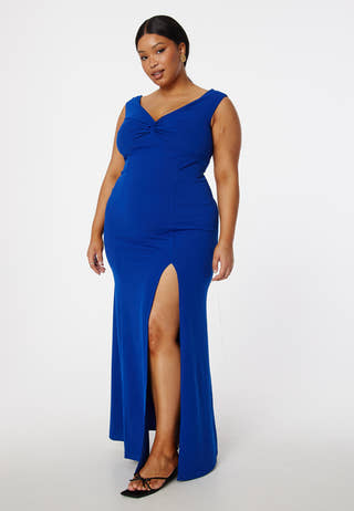 Twist Off Shoulder Gown