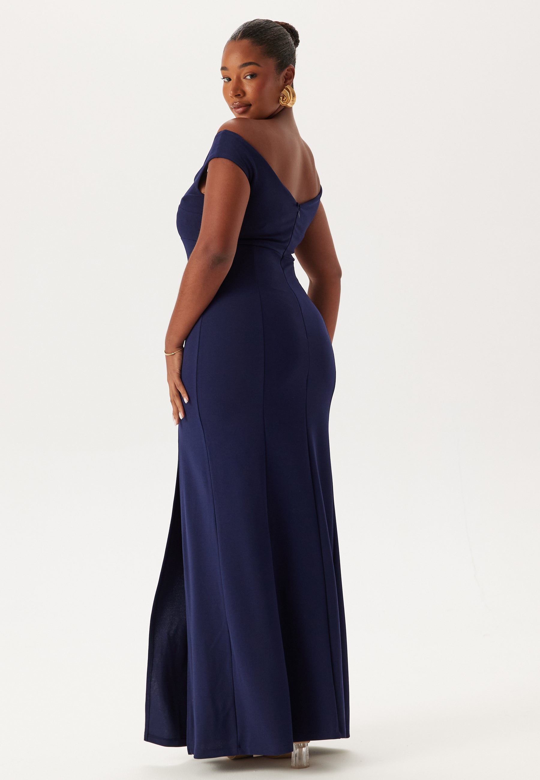 twisted off shoulder dress Twisted Off-The-Shoulder Organza Gown
