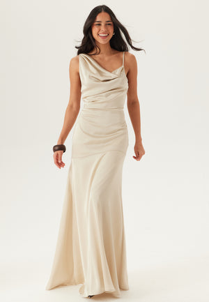 Waterfall Mermaid Satin Gown