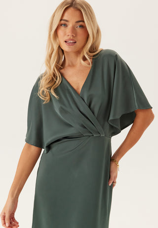 Wrap Satin Ankle Dress