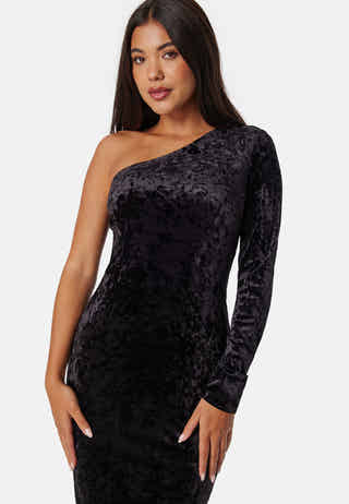 One Shoulder Velvet Dress
