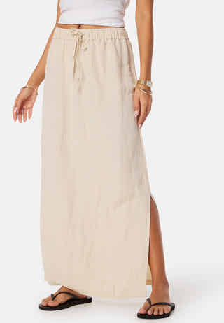 Linen Blend Maxi Skirt