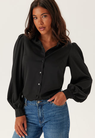 Puff Sleeve Satin Shirt