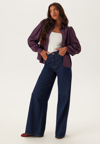Puff Sleeve Satin Shirt