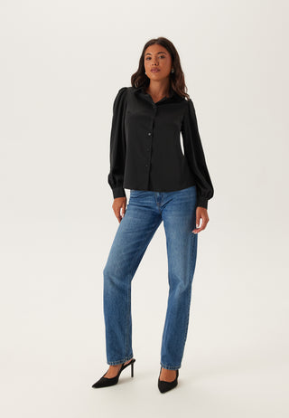 Puff Sleeve Satin Shirt
