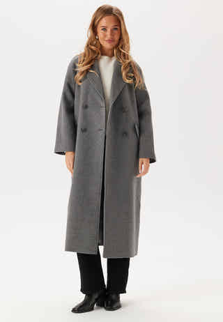 Raglan Sleeve Wool Blend Coat