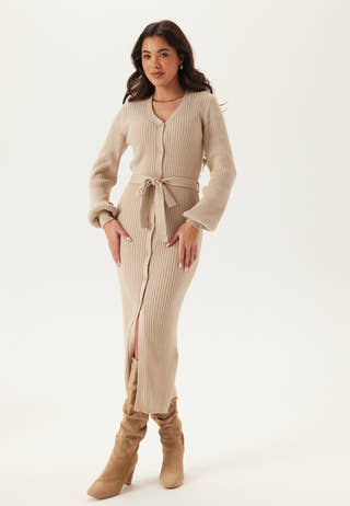 Rib Knitted Cardigan Dress