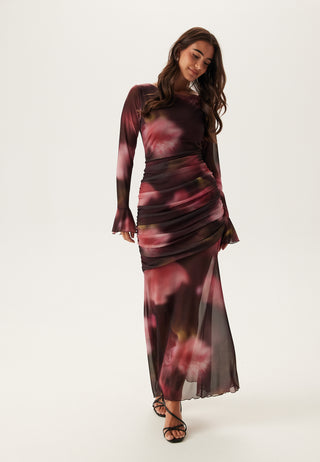Ruched Mesh Dress