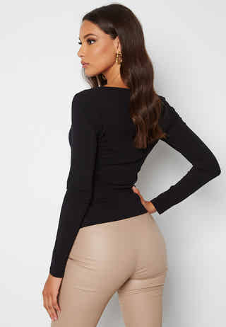 Square V-neck Long Sleeve Top