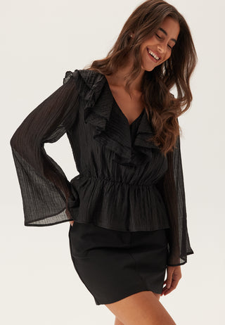 Ruffle Wide Sleeve Blouse