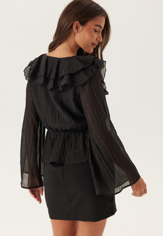 Ruffle Wide Sleeve Blouse