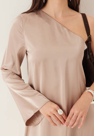 Satin One Shoulder Dress