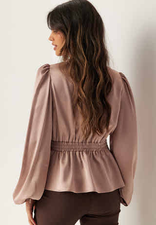 Satin V-neck Blouse