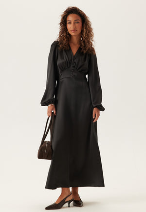 Satin V-neck Maxi Dress