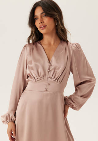 Satin V-neck Maxi Dress