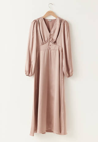 Satin V-neck Maxi Dress
