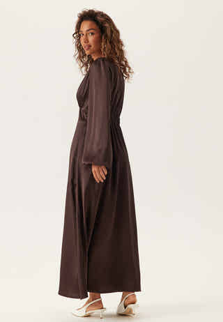 Satin V-neck Maxi Dress