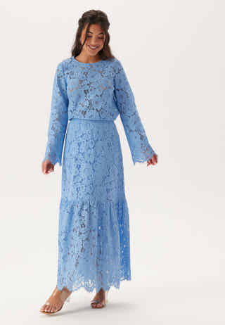 Scalloped Lace Edge Maxi Skirt