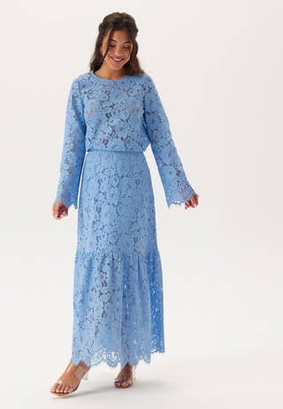 Scalloped Lace Edge Maxi Skirt