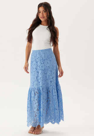 Scalloped Lace Edge Maxi Skirt