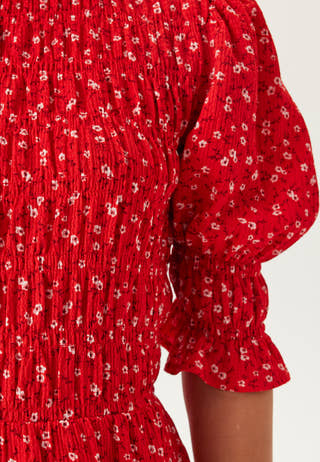 Short Sleeve Smock Dress