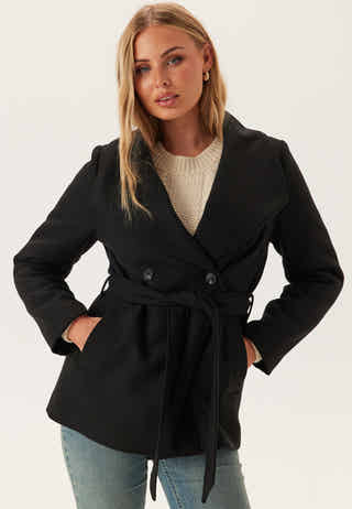 Short Wool Blend Coat