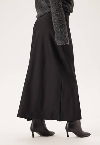 Slit Satin Maxi Skirt