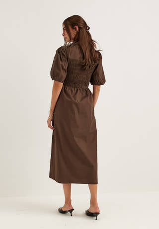 Smock Short Sleeve Cotton Dress