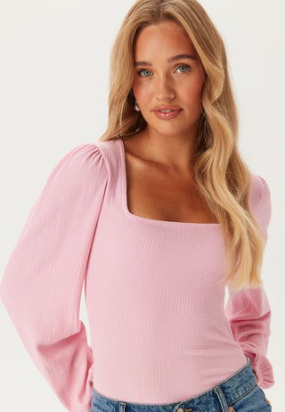 Square Neck Balloon Sleeve Top
