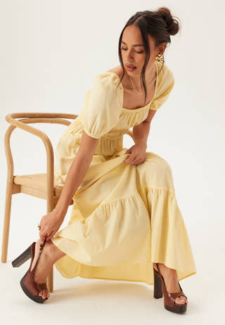 Square Neck Cotton Maxi Dress