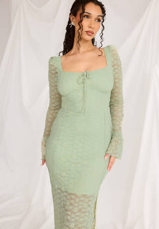 Square Neck Lace Dress