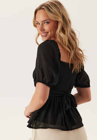 Square Neck S/S Georgette Blouse