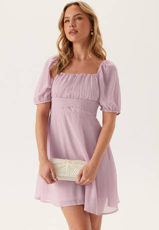Square Neck S/S Georgette Dress