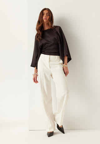 Straight High Waist Suit Trousers