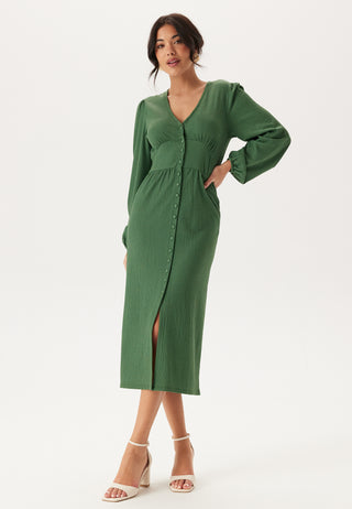 Structure Button Midi Dress