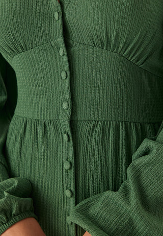 Structure Button Midi Dress