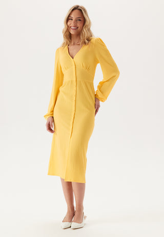 bubbleroom-structure-button-midi-dress-light-yellow