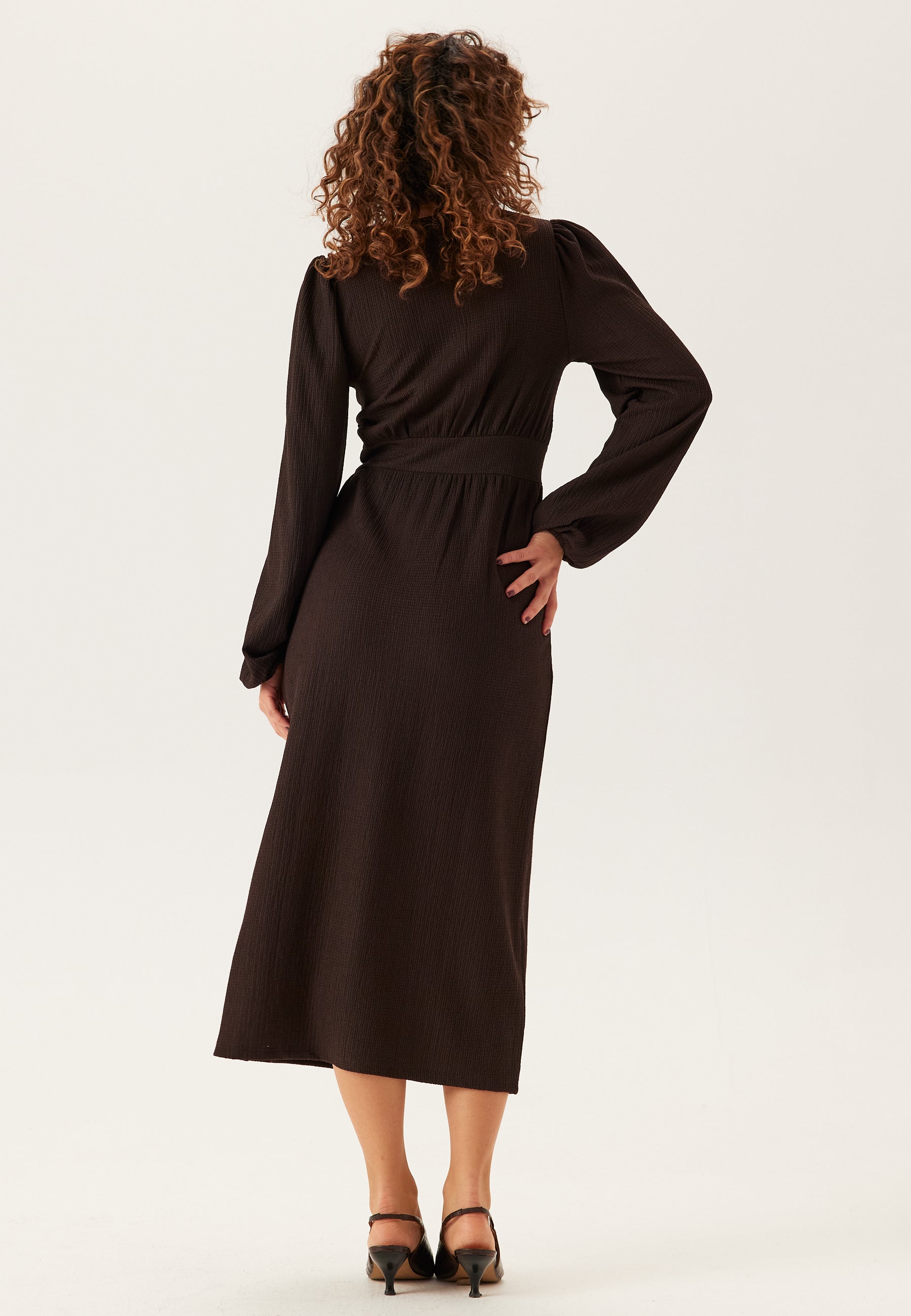 brown button midi dress Buy Love & Roses Chocolate Brown Button Detail Crew Neck Scallop Long Sleeve Knitted Midi Dress from Next USA
