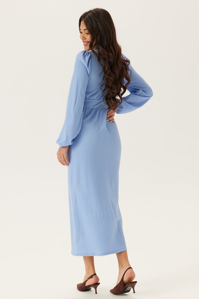 Bubbleroom - BUBBLEROOM - Structure Button Midi Dress Light blue