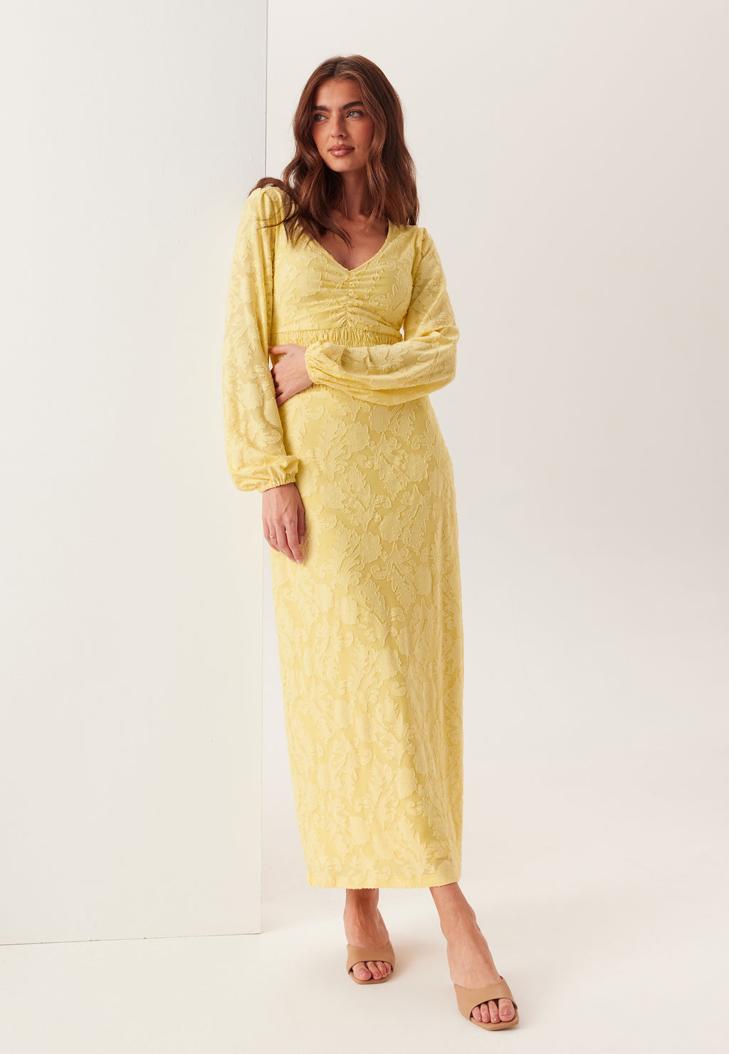 long sleeve smock maxi dress Holipick Long Sleeve Maxi Dress Women Beige Cream Smocked Square Neck Puff Sleeve Modest Flowy Tiered Casual Dresses at Amazon Women's Clothing store