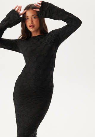 Structure Long Sleeve Midi Dress